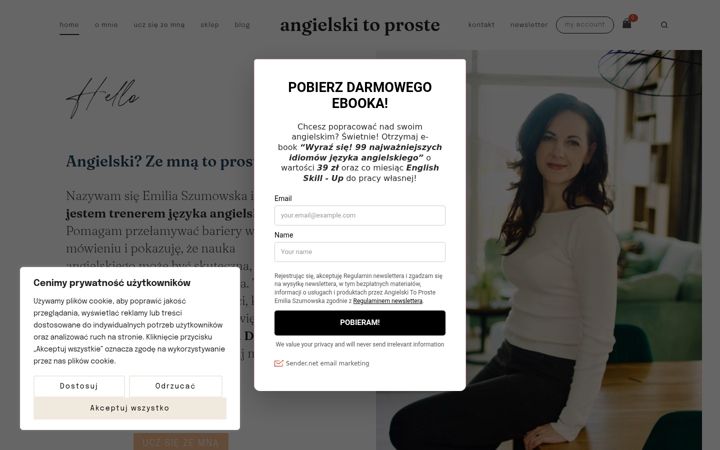 Skærmbillede af angielskitoproste.pl