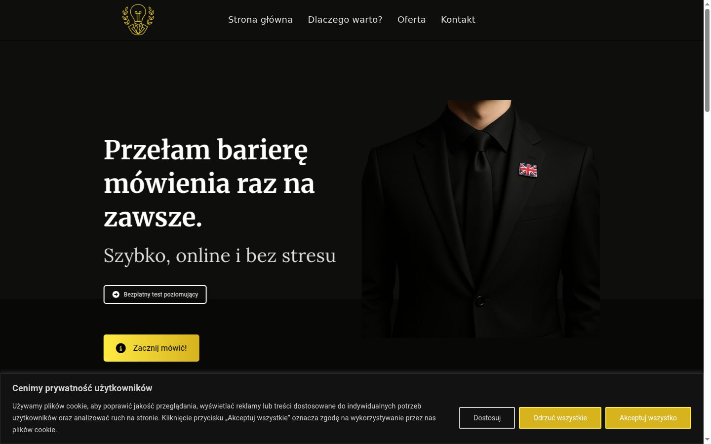 Sutikimo reklamjuostės, rodytos prieš bet kokią sąveiką, ekrano kopija