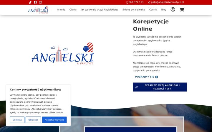 Skjermbilde av angielskiwpraktyce.pl