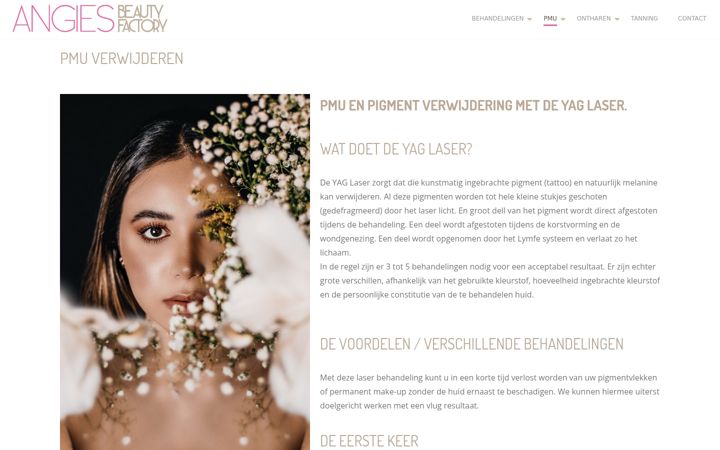 Screenshot of angiesbeautyfactory.nl