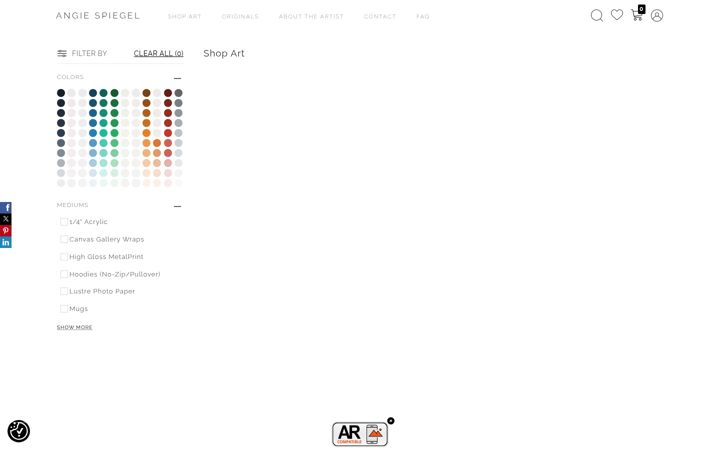 Screenshot of angiespiegelartworks.com