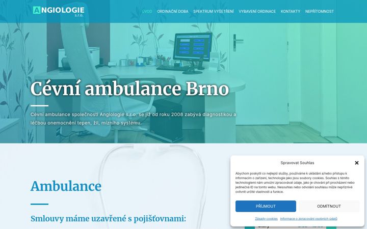 Screenshot van angiobrno.cz