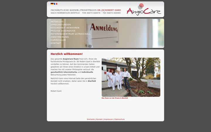 Screenshot of angiocare.de