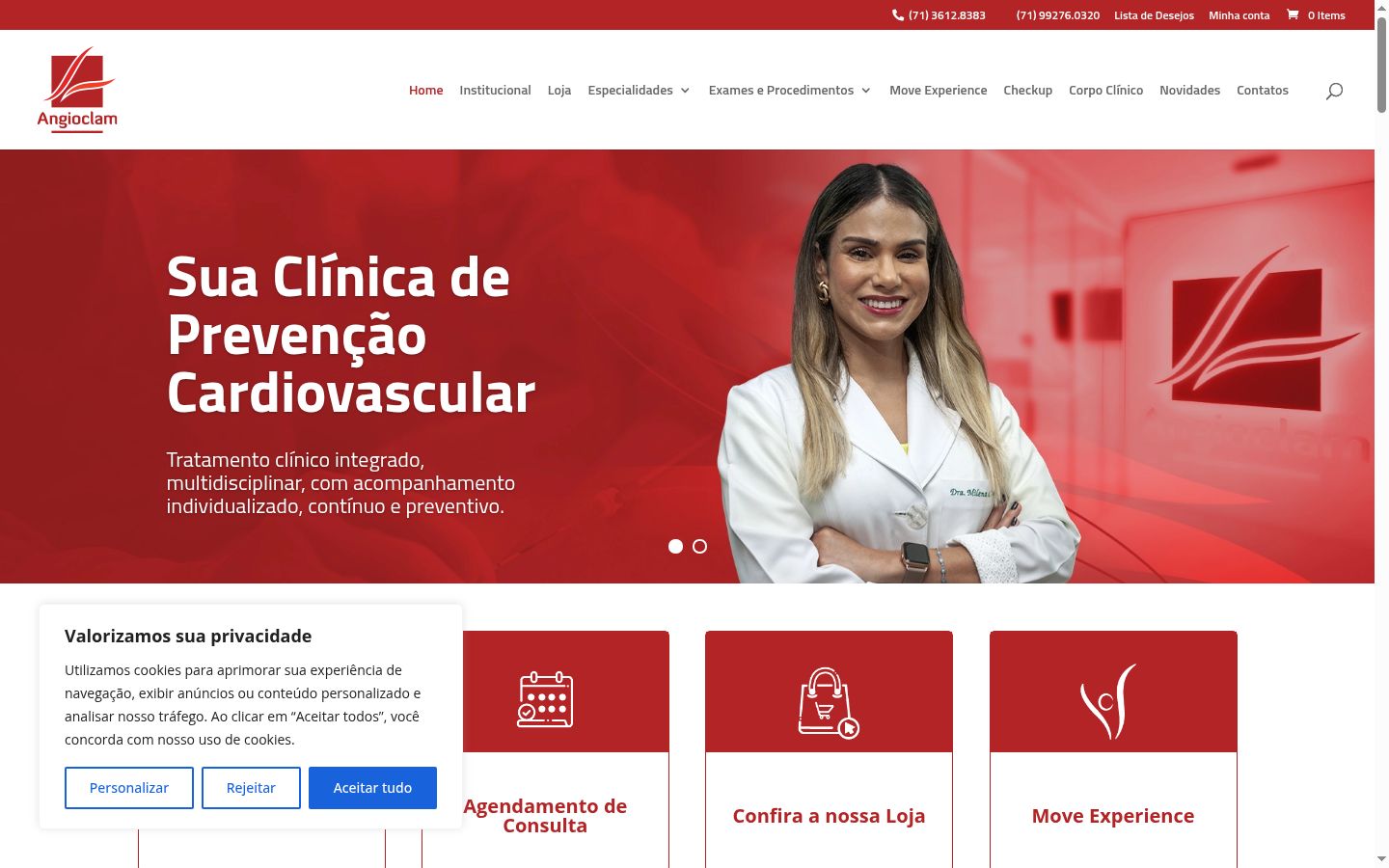 Captura de pantalla del banner de consentimiento mostrado antes de cualquier interacción