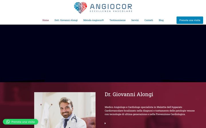 Екранна снимка на angiocor.it