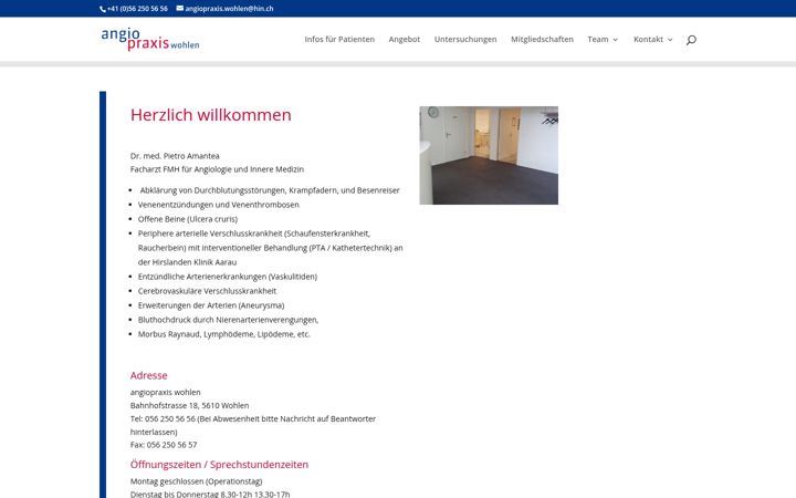 Screenshot of angiopraxis-wohlen.ch