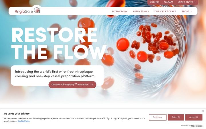 Screenshot of angiosafe.com