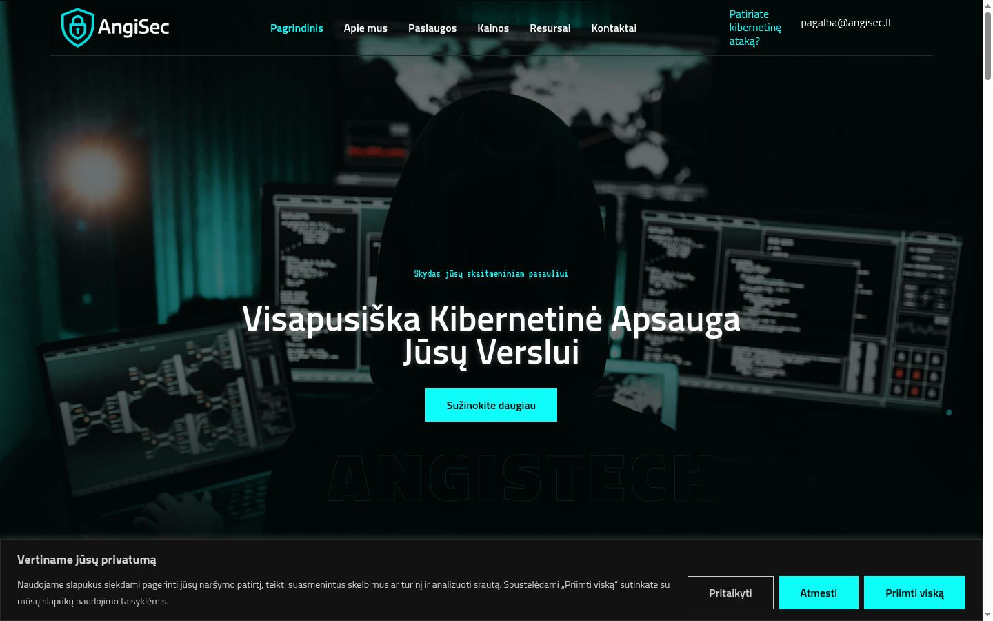 Snímek obrazovky baneru souhlasu zobrazeného před jakoukoli interakcí