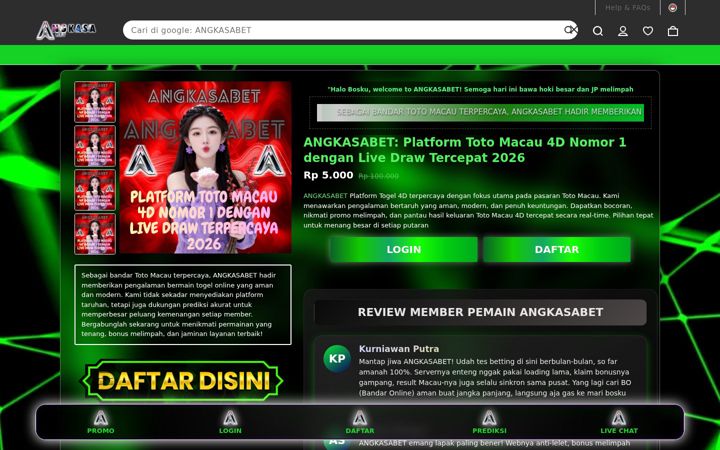 Screenshot of angkasatoto.com