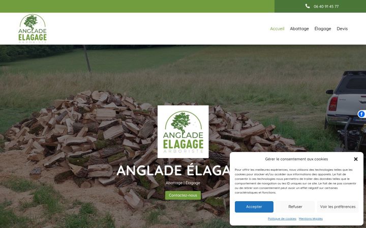 Screenshot of anglade-elagage.fr
