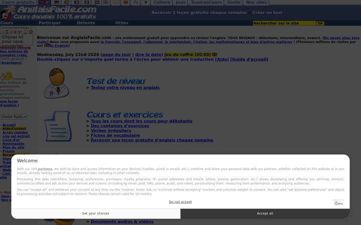 Screenshot of anglaisfacile.com