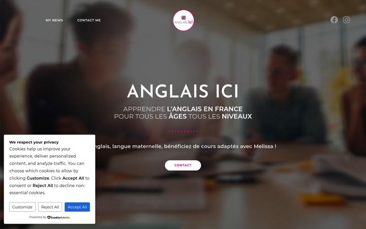 Screenshot van anglaisici.fr