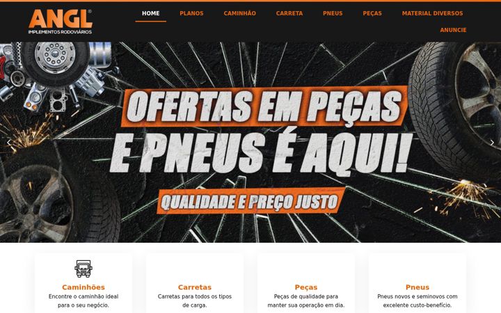 Skjermbilde av anglcaminhoesecarretas.com.br