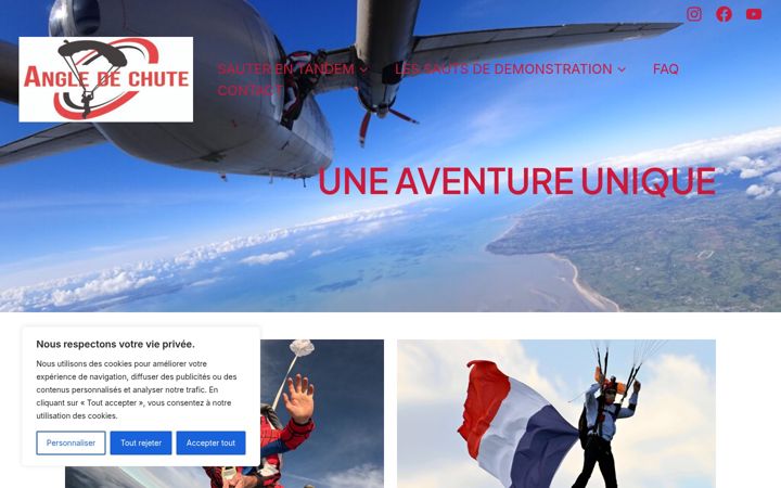 Screenshot of angledechute.fr