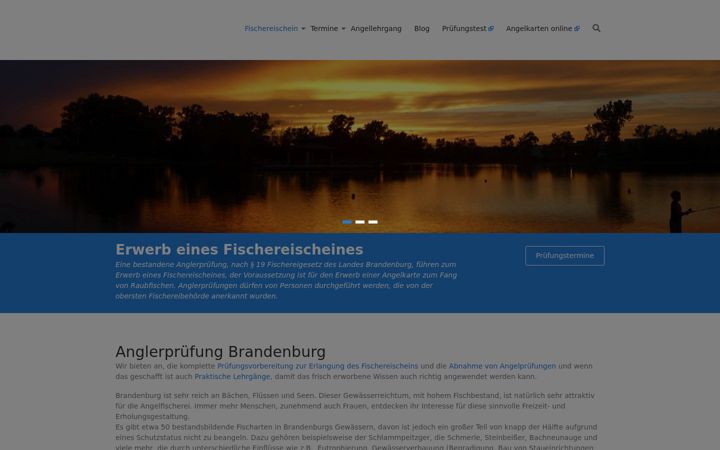 Skjermbilde av anglerpruefung-brandenburg.de
