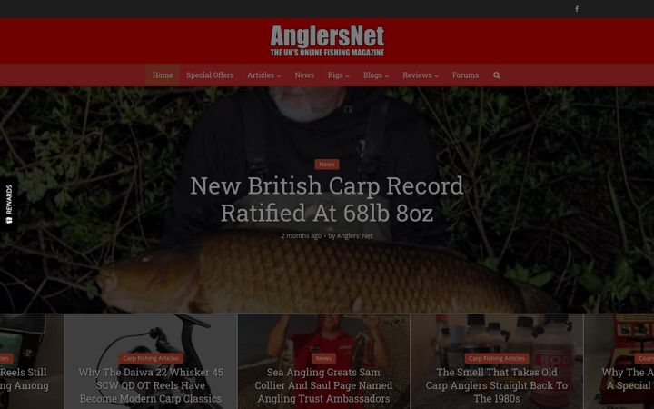 Ekrano kopija anglersnet.co.uk