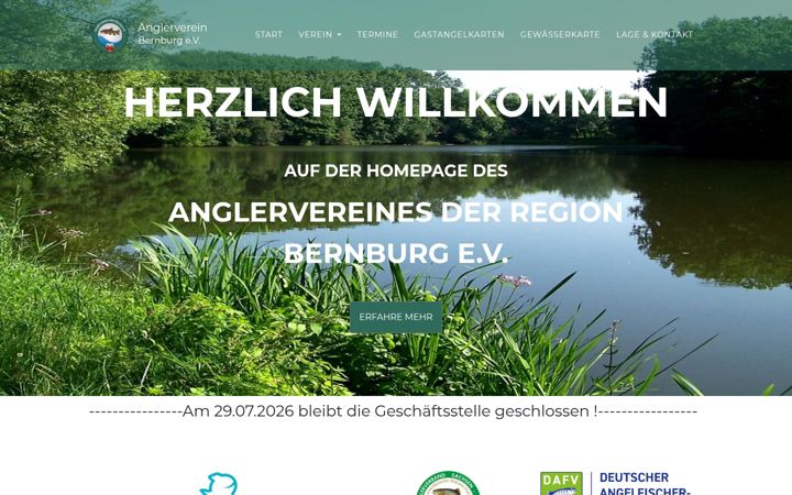 Screenshot of anglerverein-bernburg.de