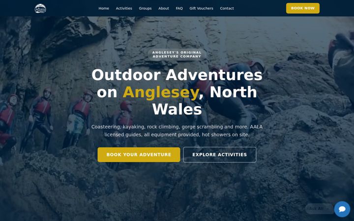 Screenshot of angleseyadventures.com