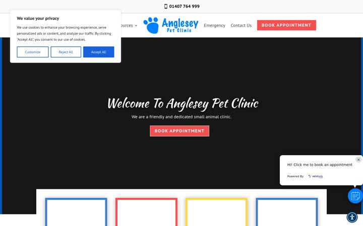 Ekrānuzņēmums no angleseypetclinic.uk