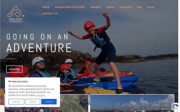 Screenshot of angleseypursuits.com
