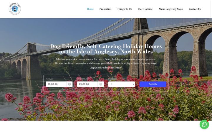 Screenshot of angleseystays.co.uk