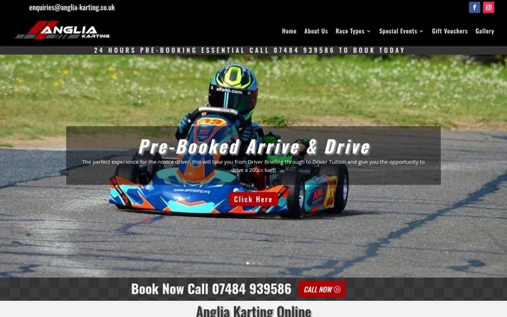 Екранна снимка на anglia-karting.co.uk