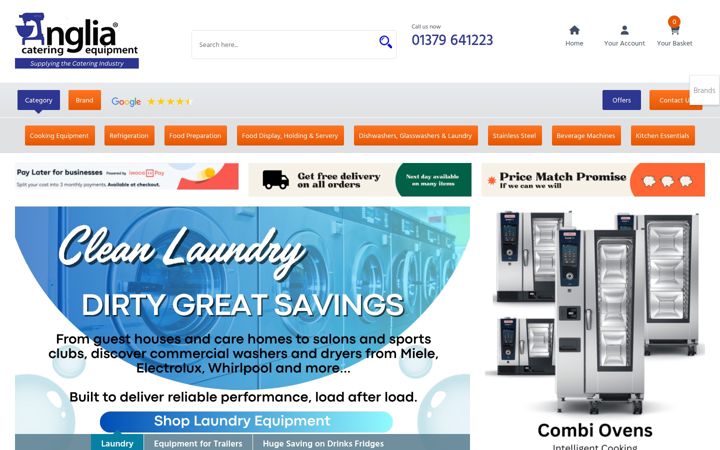 Screenshot of angliacateringequipment.com
