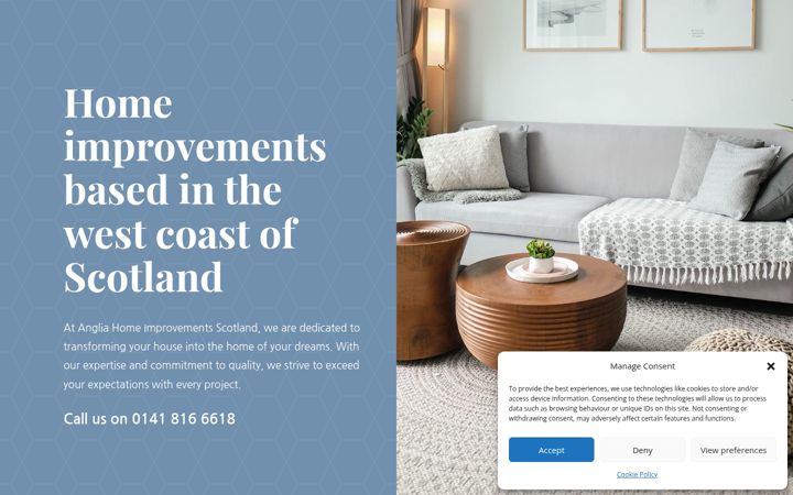 Screenshot of angliahomeimprovementsscotland.co.uk