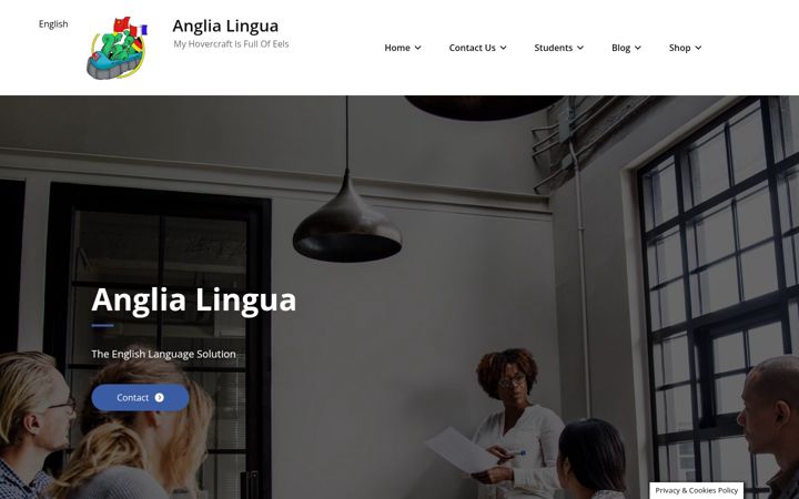 Screenshot of anglialingua.com
