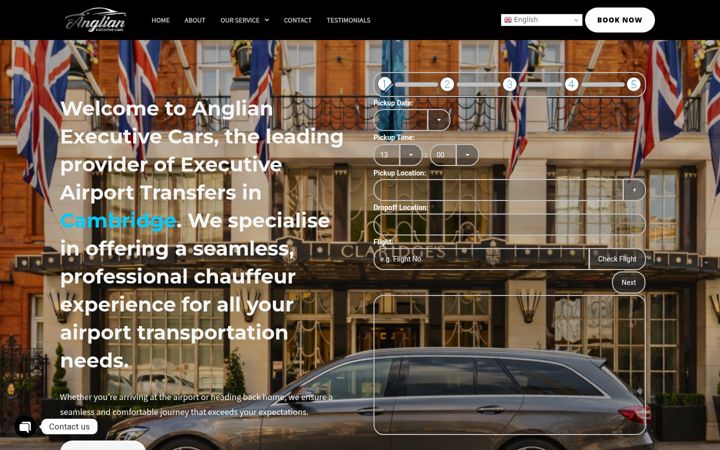 Screenshot του anglianexecutivecars.com