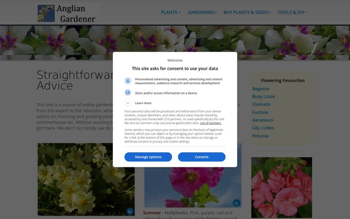Screenshot of angliangardener.co.uk