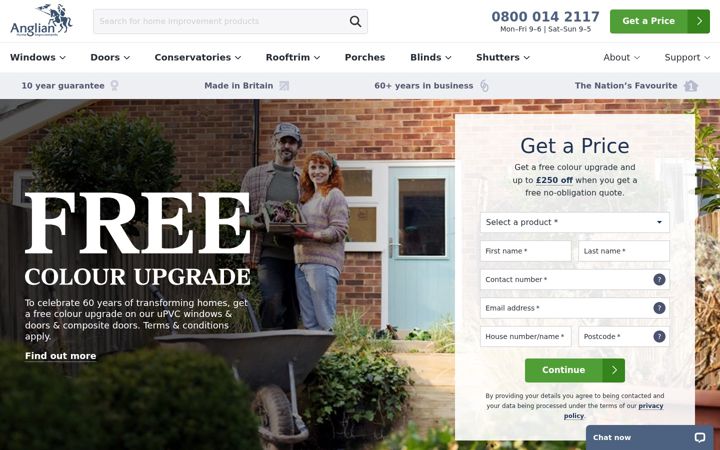 Screenshot of anglianhome.co.uk