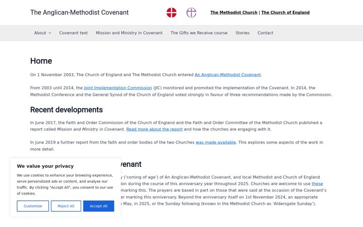 Skærmbillede af anglican-methodist.co.uk