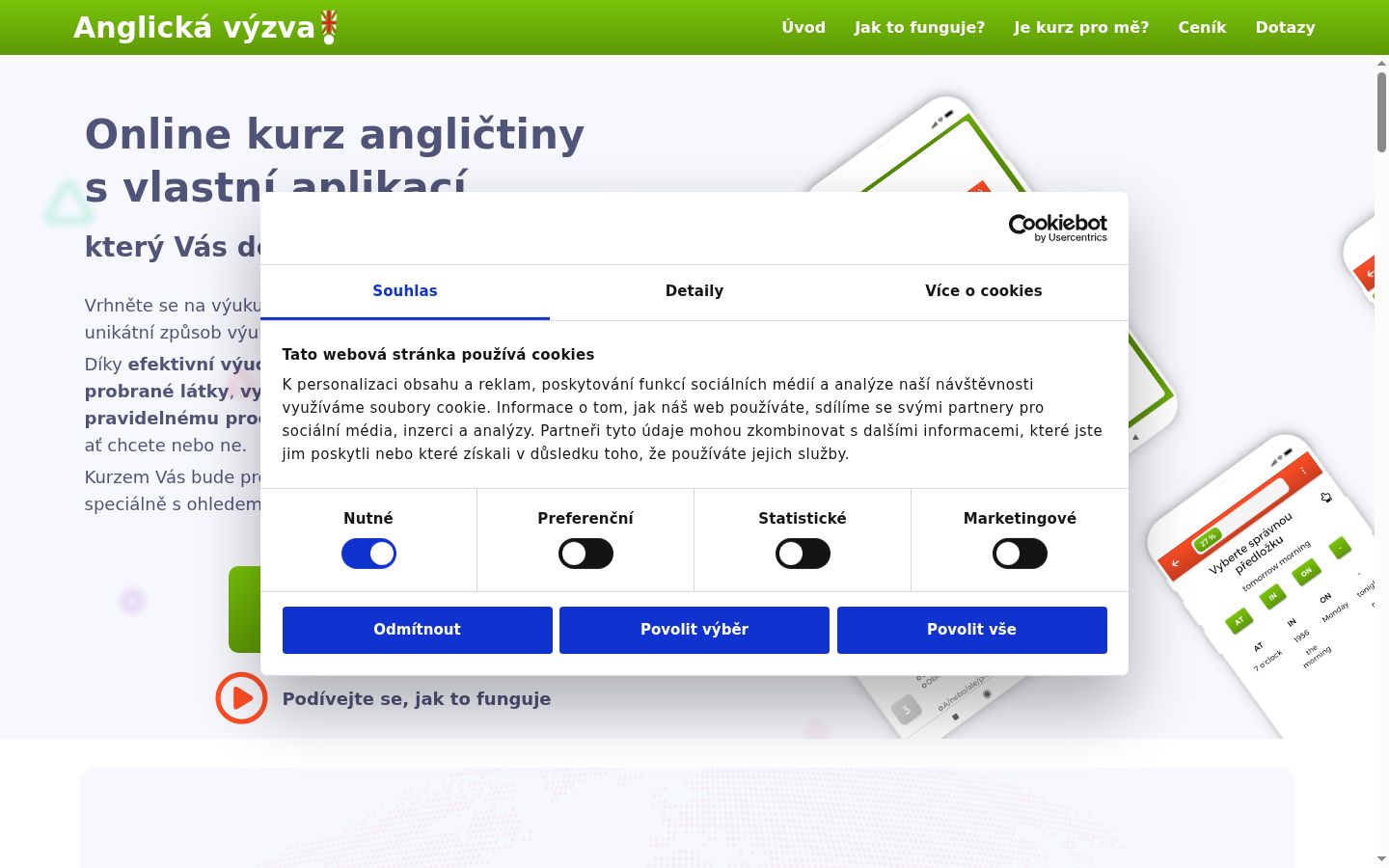 Screenshot del banner di consenso mostrato prima di qualsiasi interazione