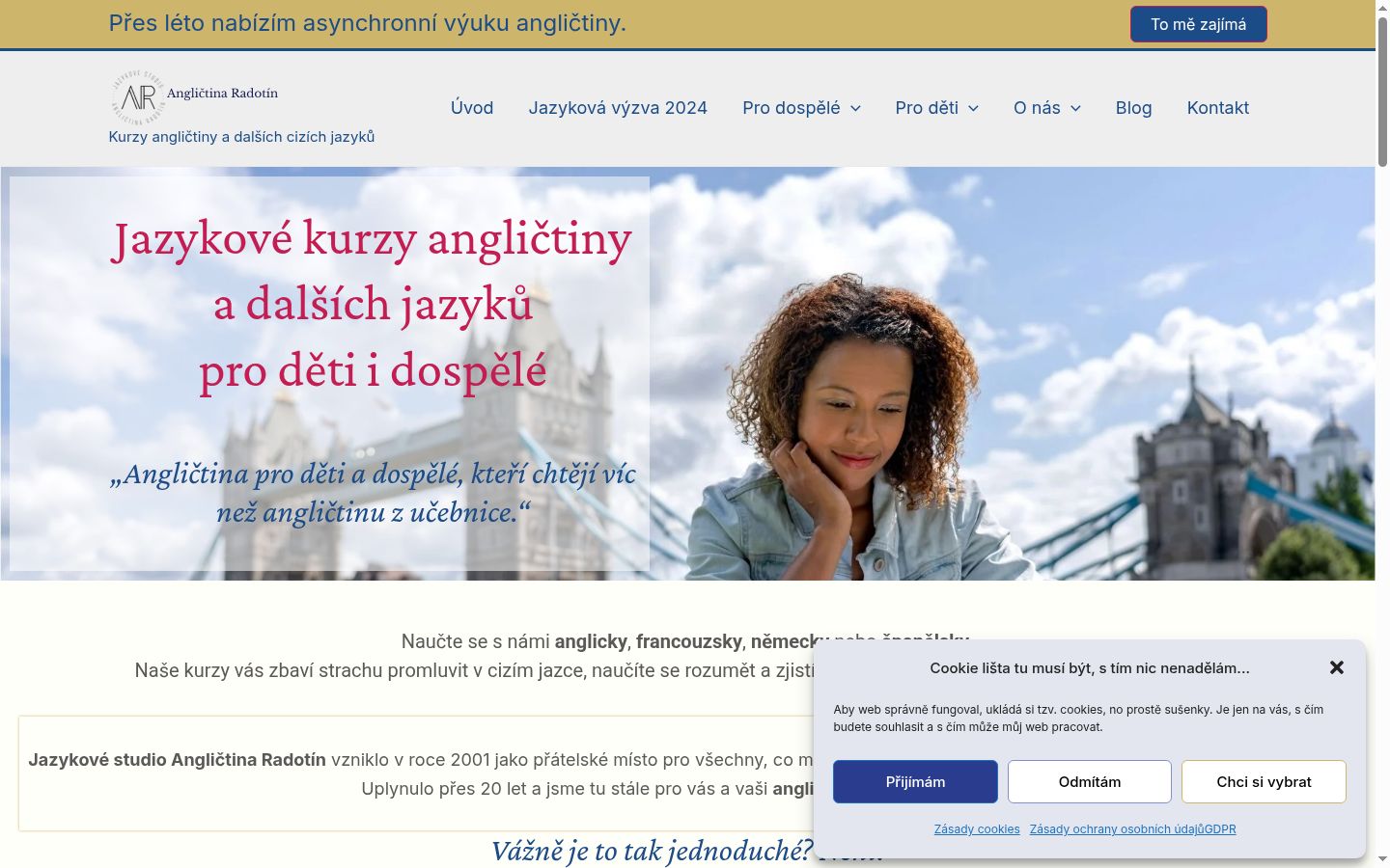 Screenshot of the consent banner shown before any interaction