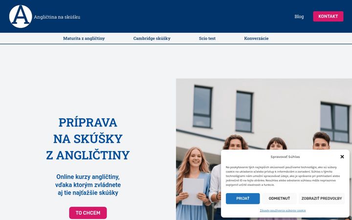 Screenshot of anglictinanaskusku.sk