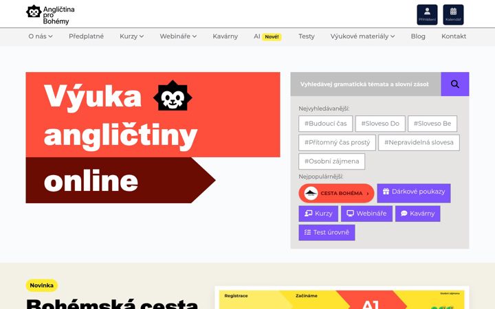 Screenshot of anglictinaprobohemy.cz