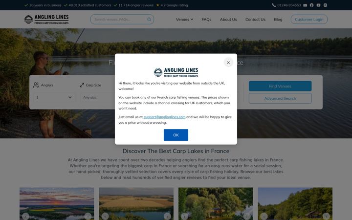 Screenshot of anglinglines.com