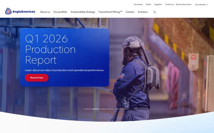 Screenshot of angloamerican.com