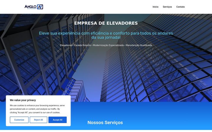 Screenshot of angloelevadores.com.br