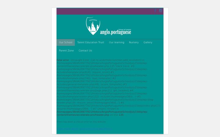 Screenshot ta' angloportugueseschool.org