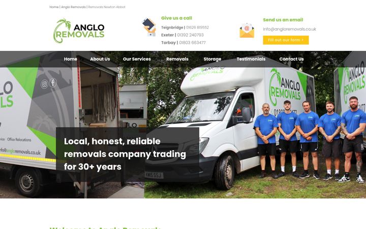 Screenshot of angloremovals.co.uk
