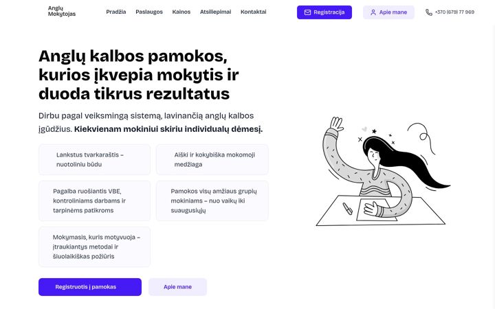 Screenshot of anglumokytojas.lt