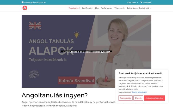 Captura de pantalla de angol-tanfolyam.hu