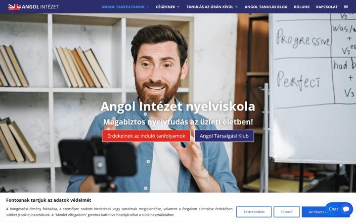 Screenshot of angolintezet.hu