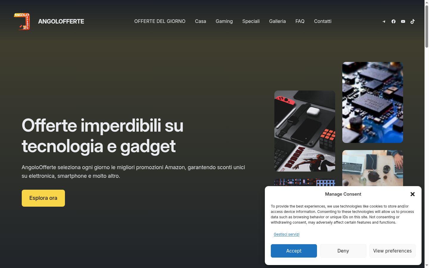 Képernyőkép a bármilyen interakció előtt megjelenő hozzájárulási bannerről