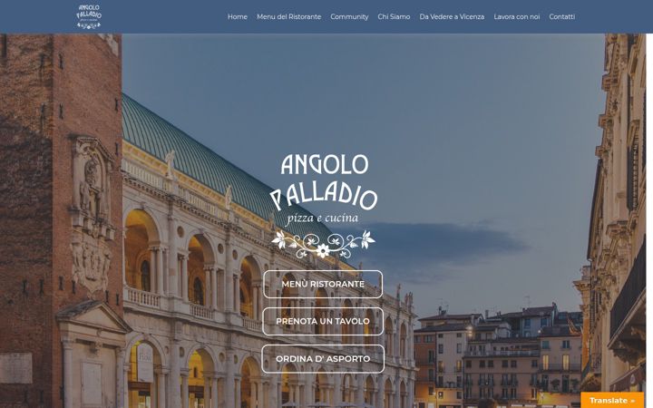 Screenshot stránky angolopalladio.it