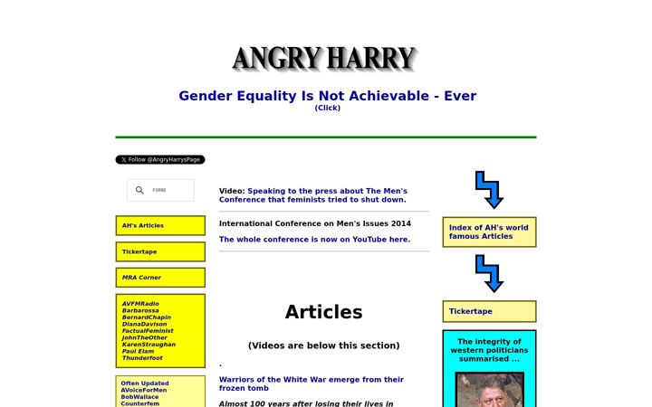 Ekrano kopija angryharry.com