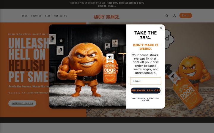 Screenshot of angryorange.com