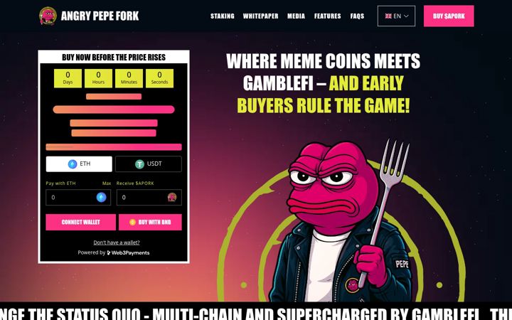 Screenshot of angrypepefork.com